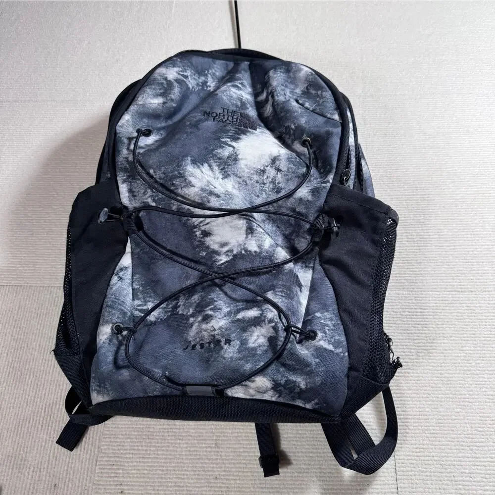 The North Face Jester Backpack Gray & White Tie Dye Marble Print SEE NOTE